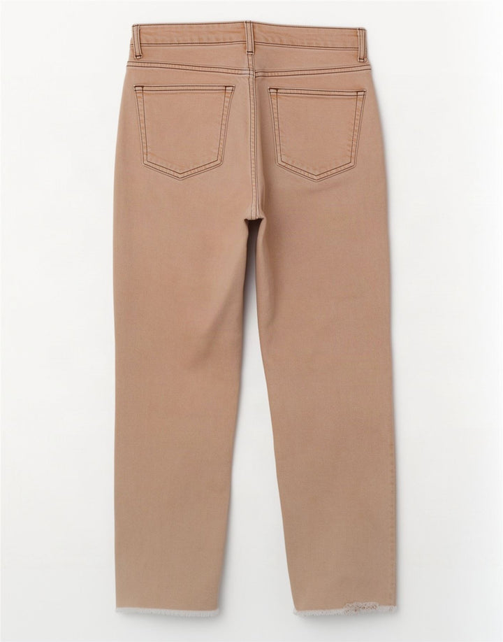 Jeans recortados femininos Topshop W26 L25 algodão bege