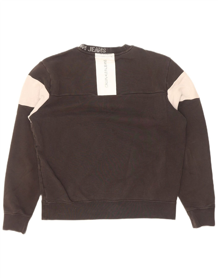 Calvin Klein moletom gráfico masculino jumper pequeno algodão preto