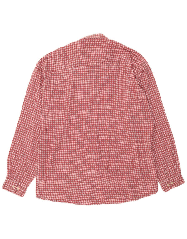 Camisa masculina de flanela Lerros 2XL algodão xadrez vermelho