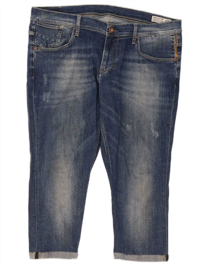 Meltin' Pot feminino capri jeans W38 L22 algodão azul