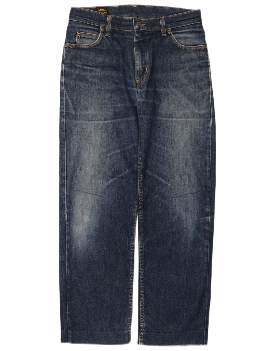 Lee Mens Brooklyn Straight Jeans W32 L30 Azul Algodão