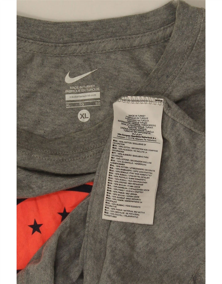 Camiseta gráfica masculina NIKE XL cinza algodão