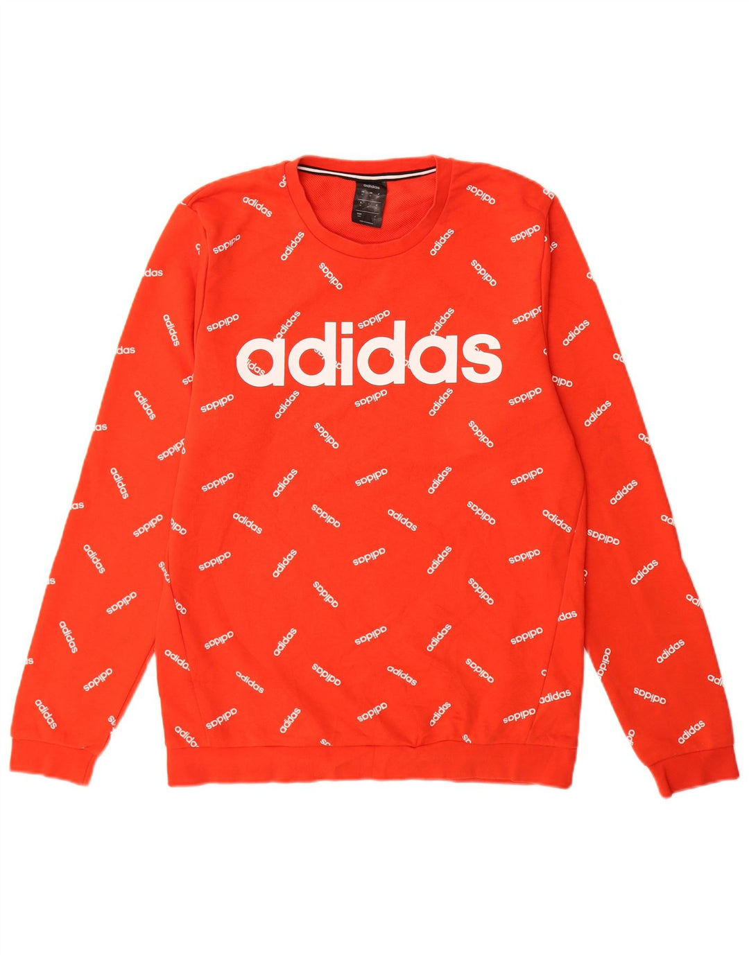 Adidas Mens Graphic Moletom Jumper Médio Algodão Vermelho