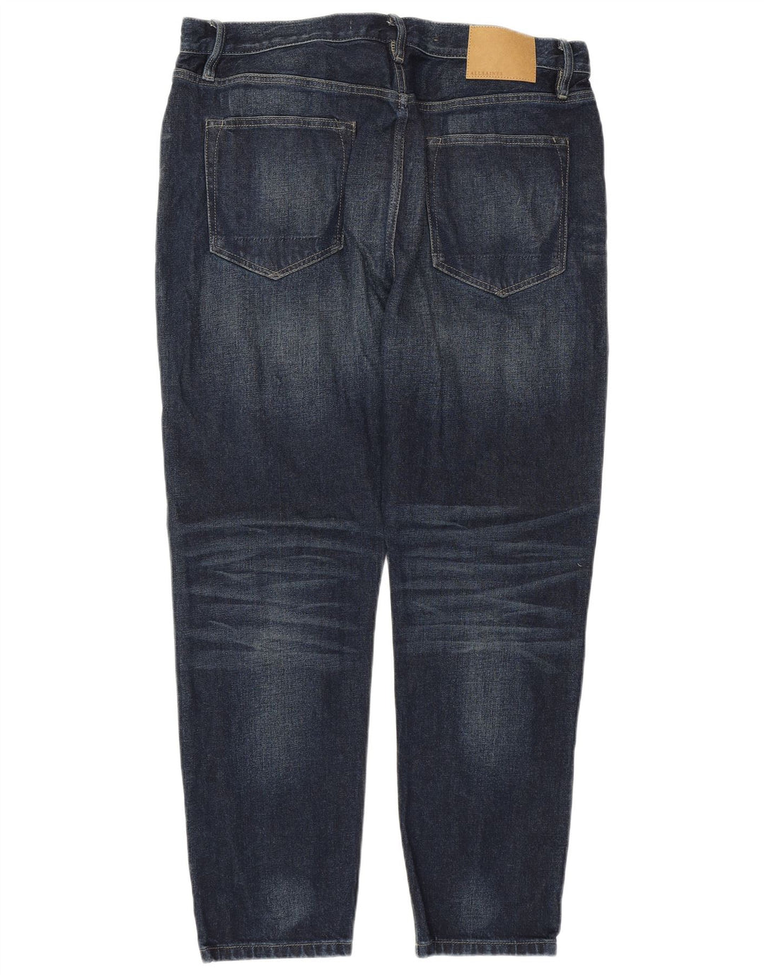 ALL SAINTS Masculino Dean Slim Jeans W36 L28 Azul Marinho Algodão