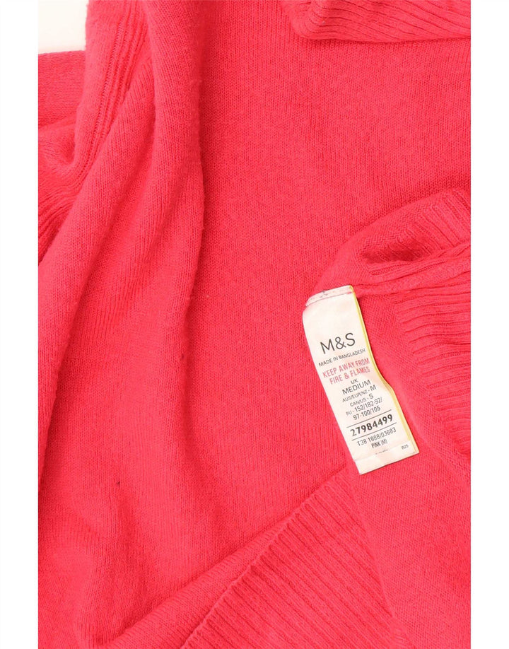 Suéter feminino Marks & Spencer com gola redonda Reino Unido 14 acrílico rosa médio