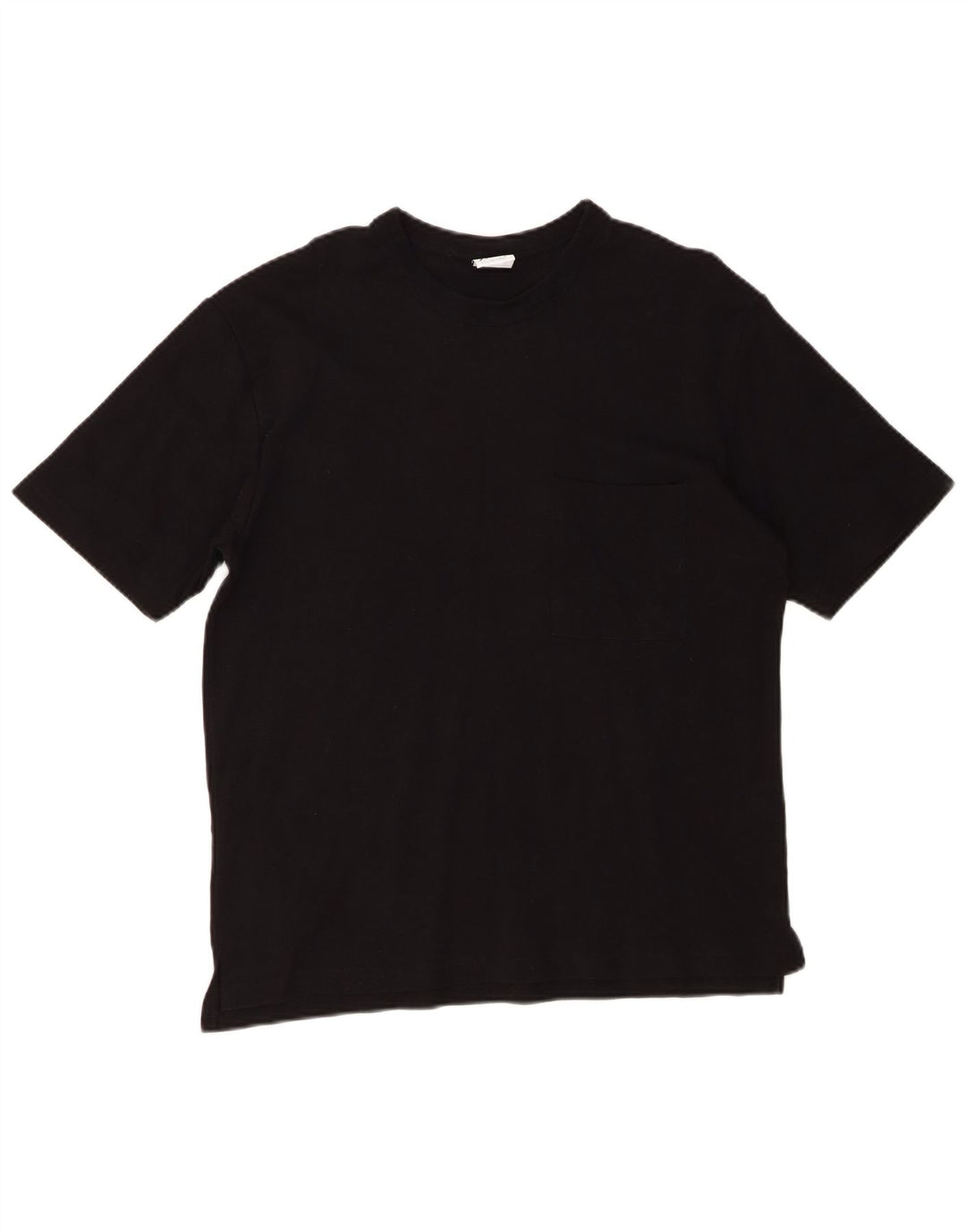Camiseta masculina ZARA Top grande de algodão preto