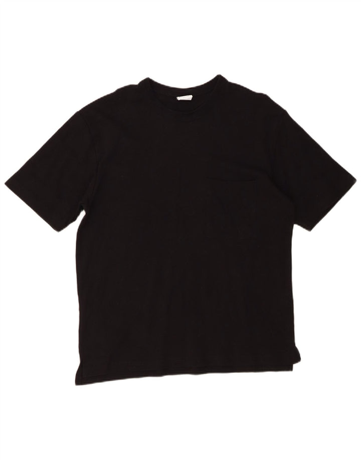 Camiseta masculina ZARA Top grande de algodão preto