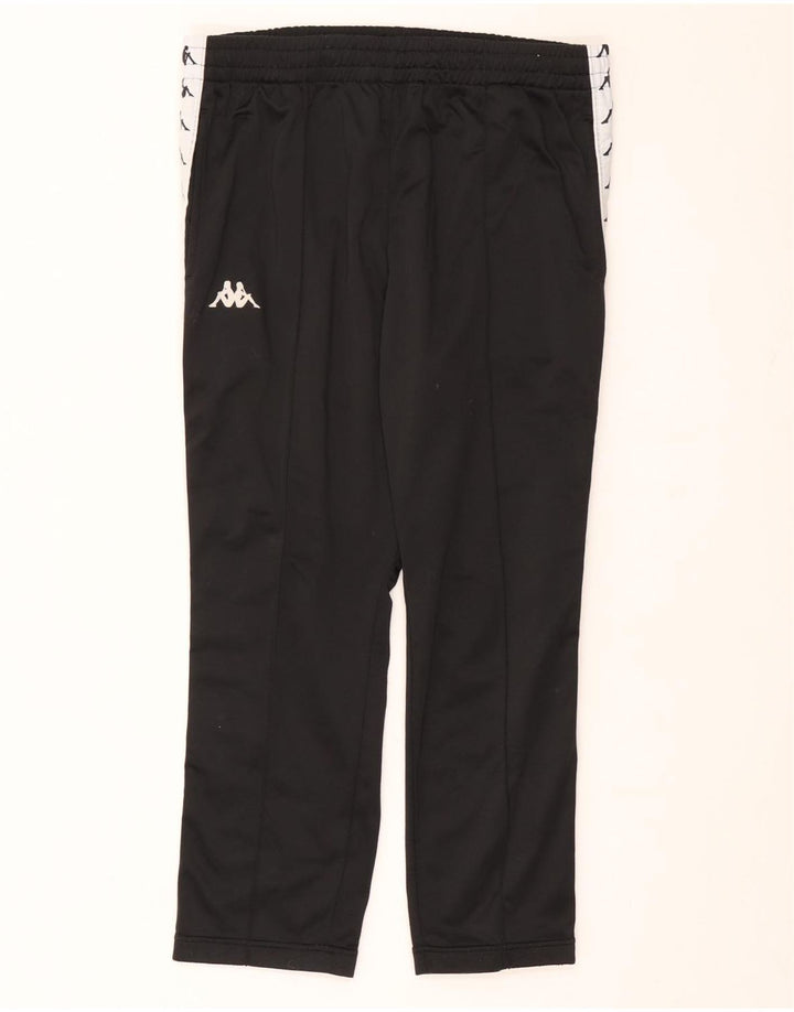 Calça de treino masculina Kappa com estampa gráfica média preta em poliéster