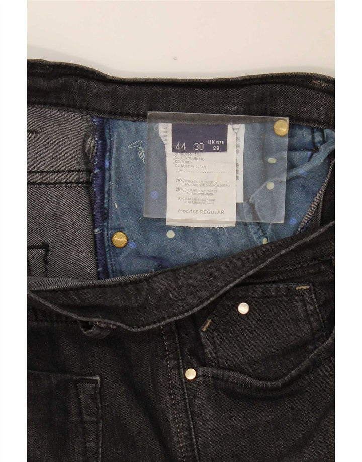 Jeans retos femininos Trussardi IT 44 médio W28 L28 algodão cinza