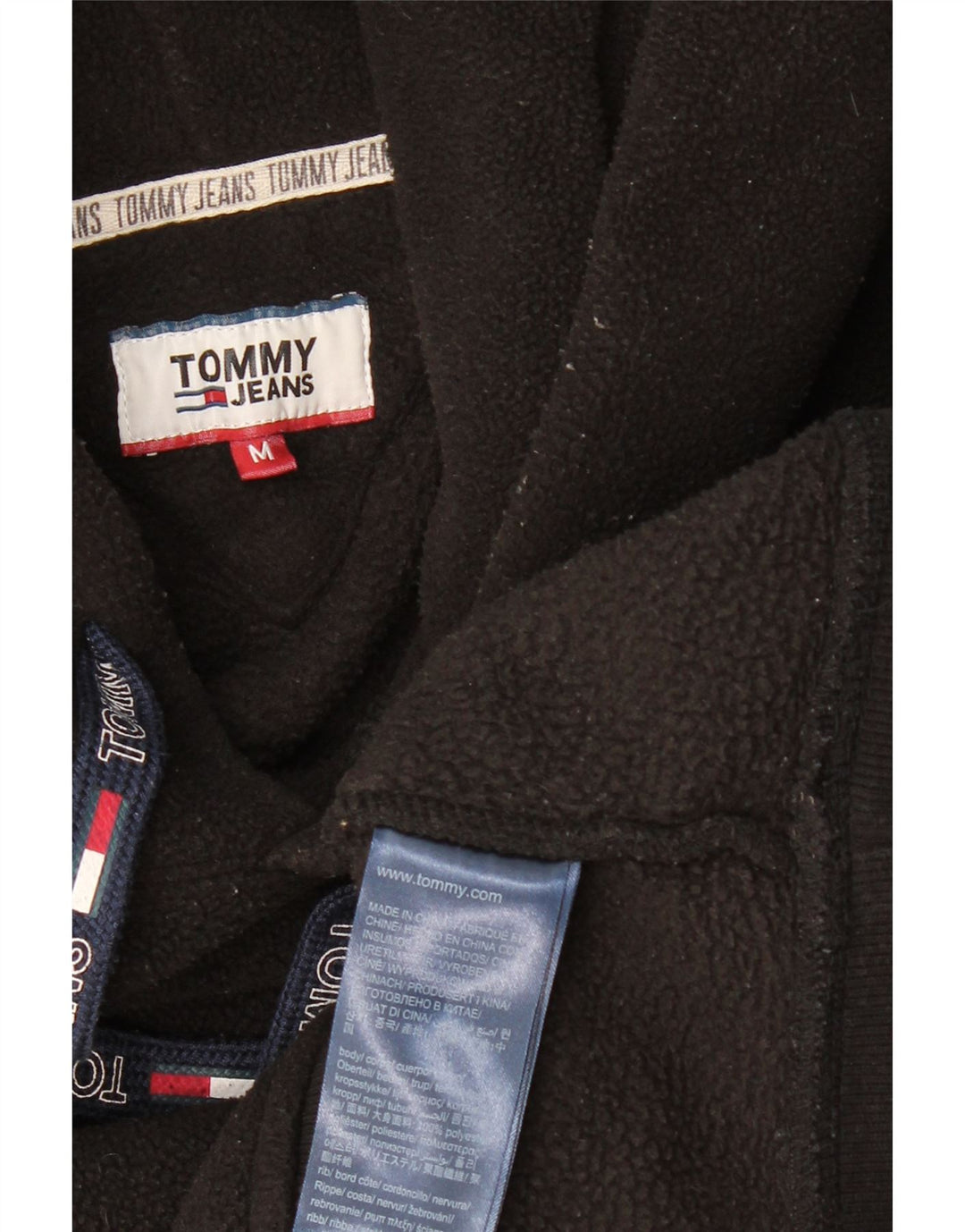 Suéter masculino TOMMY HILFIGER de lã com capuz médio preto poliéster