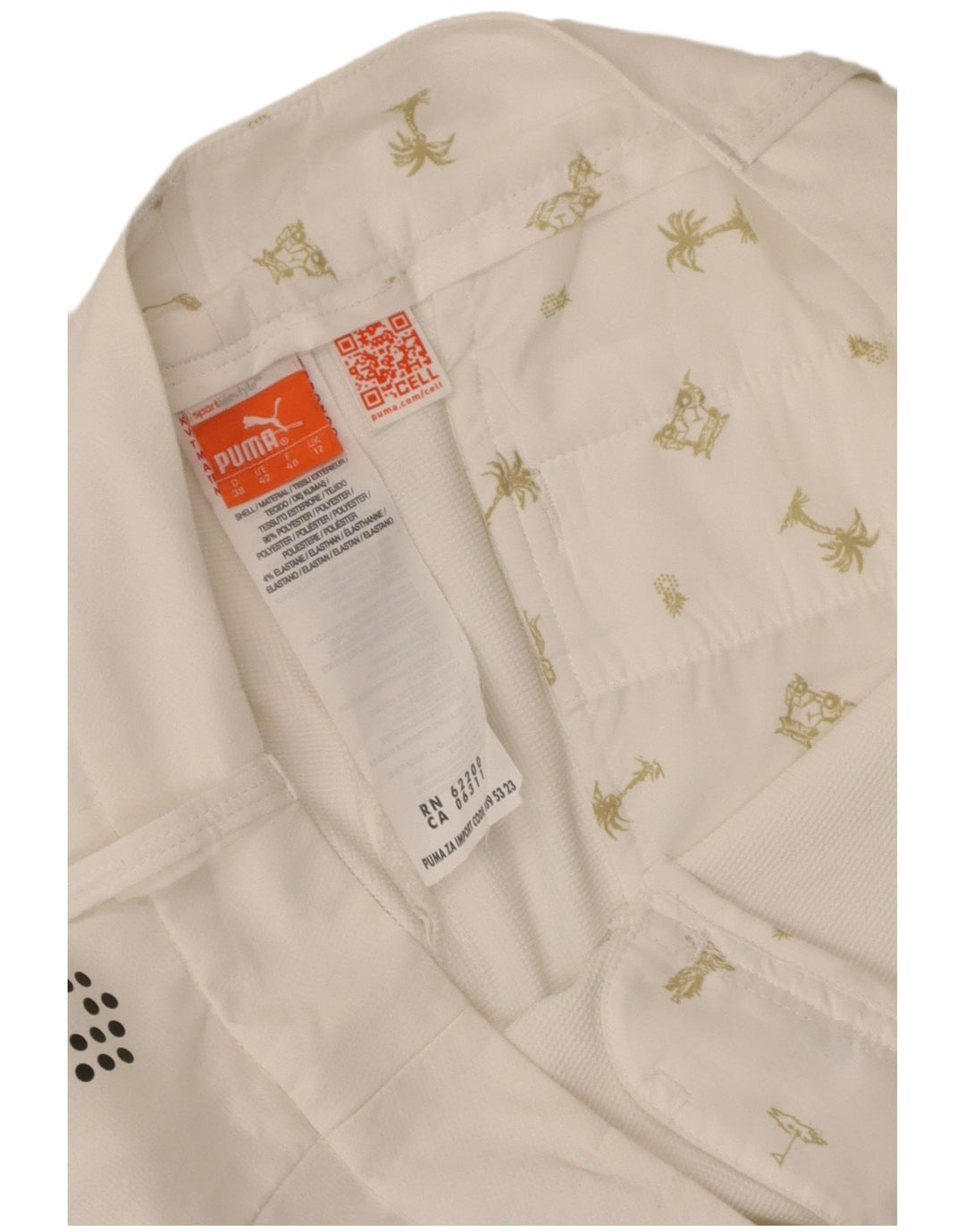 Shorts Chino Feminino Puma UK 12 Médio W34 Poliéster Branco