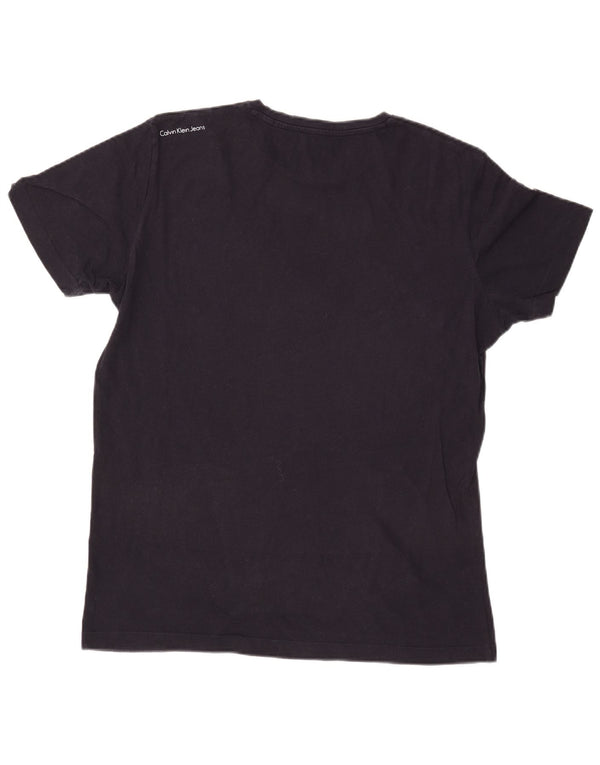 Calvin Klein Jeans Camiseta masculina gráfica grande azul marinho