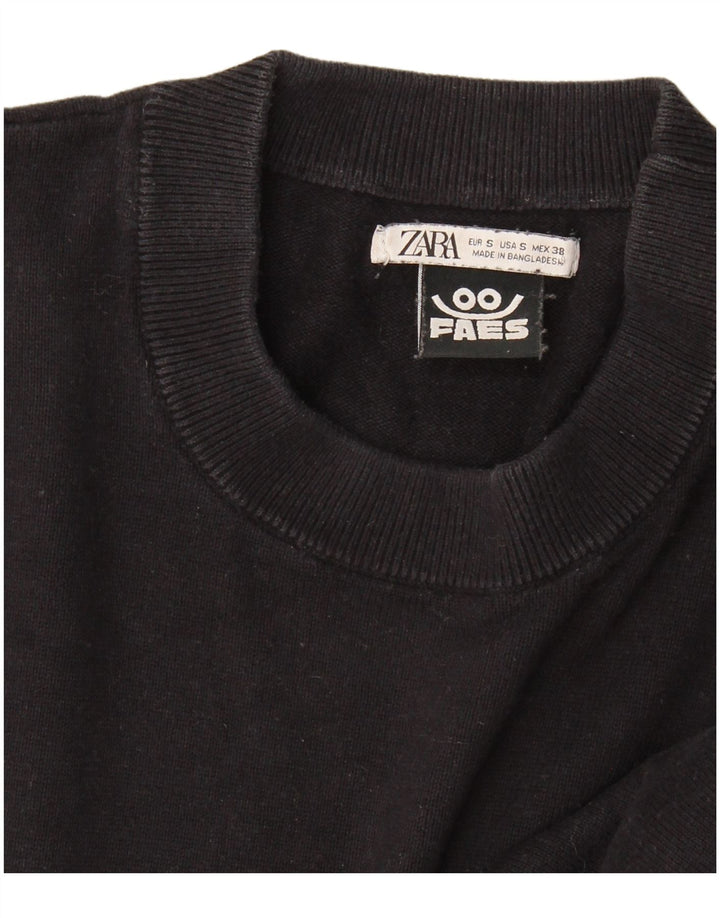 Zara Suéter masculino com gola redonda pequeno preto