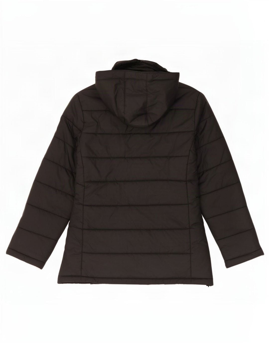 Jaqueta acolchoada com capuz feminina Zara UK 14 médio preto nylon