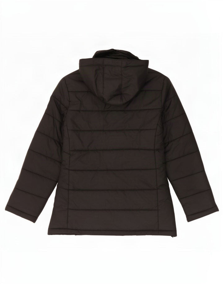 Jaqueta acolchoada com capuz feminina Zara UK 14 médio preto nylon