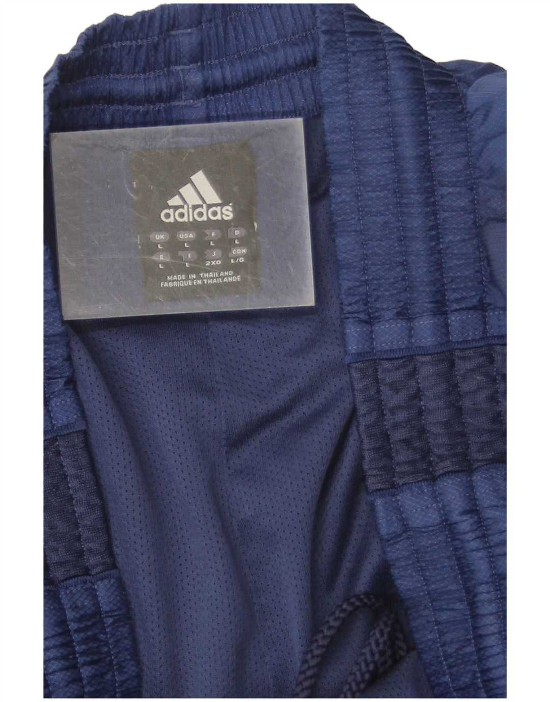 Shorts esportivos masculinos Adidas grandes poliéster azul marinho