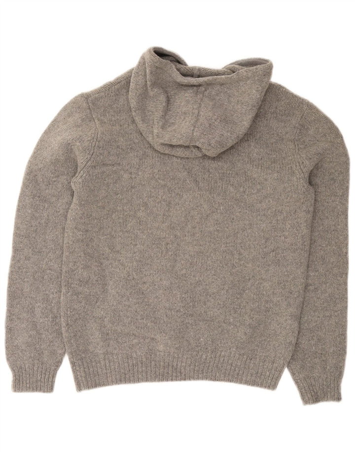 Jack Wills Suéter masculino com capuz e gola redonda de lã cinza médio