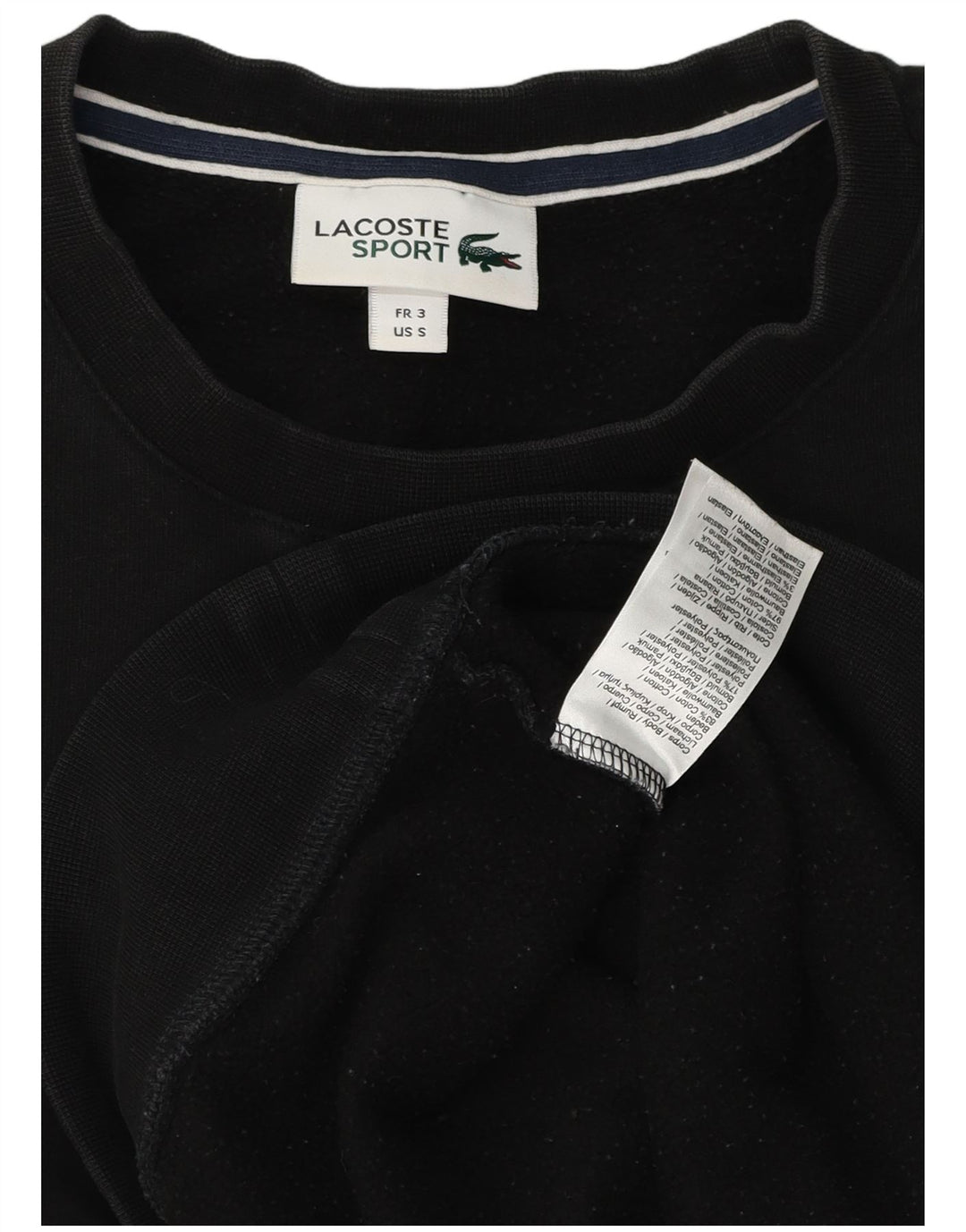 Lacoste moletom masculino tamanho 3 pequeno algodão preto