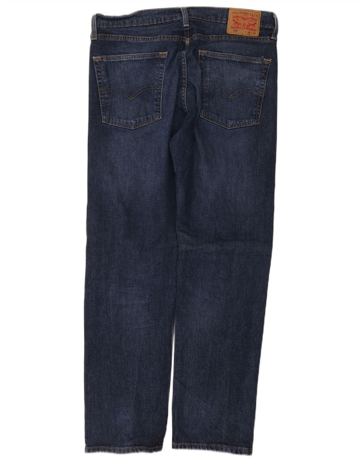 LEVI'S Masculino 505 Straight Jeans W36 L32 Azul Marinho Algodão
