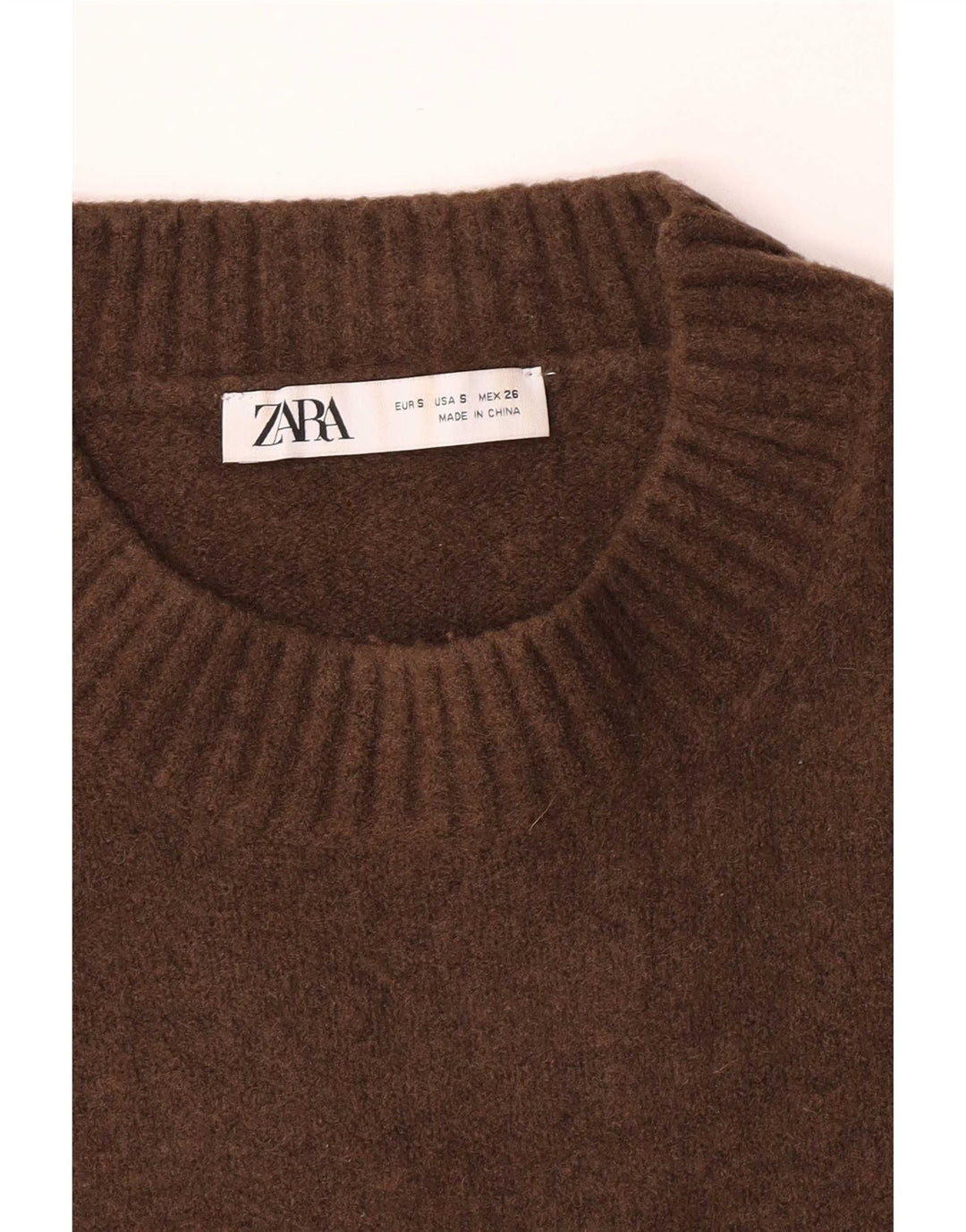 Zara Suéter feminino oversized com gola canoa Reino Unido 10 pequeno marrom
