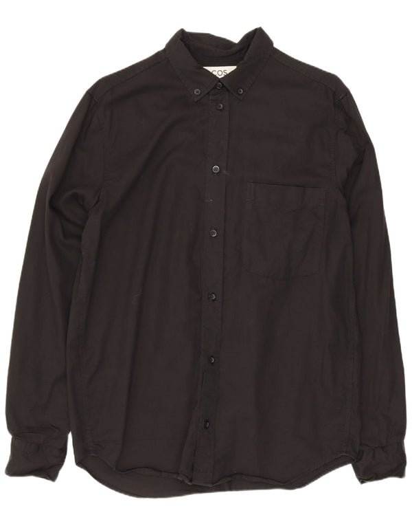 Camisa masculina Cos Regular Fit pequena preta Lyocell