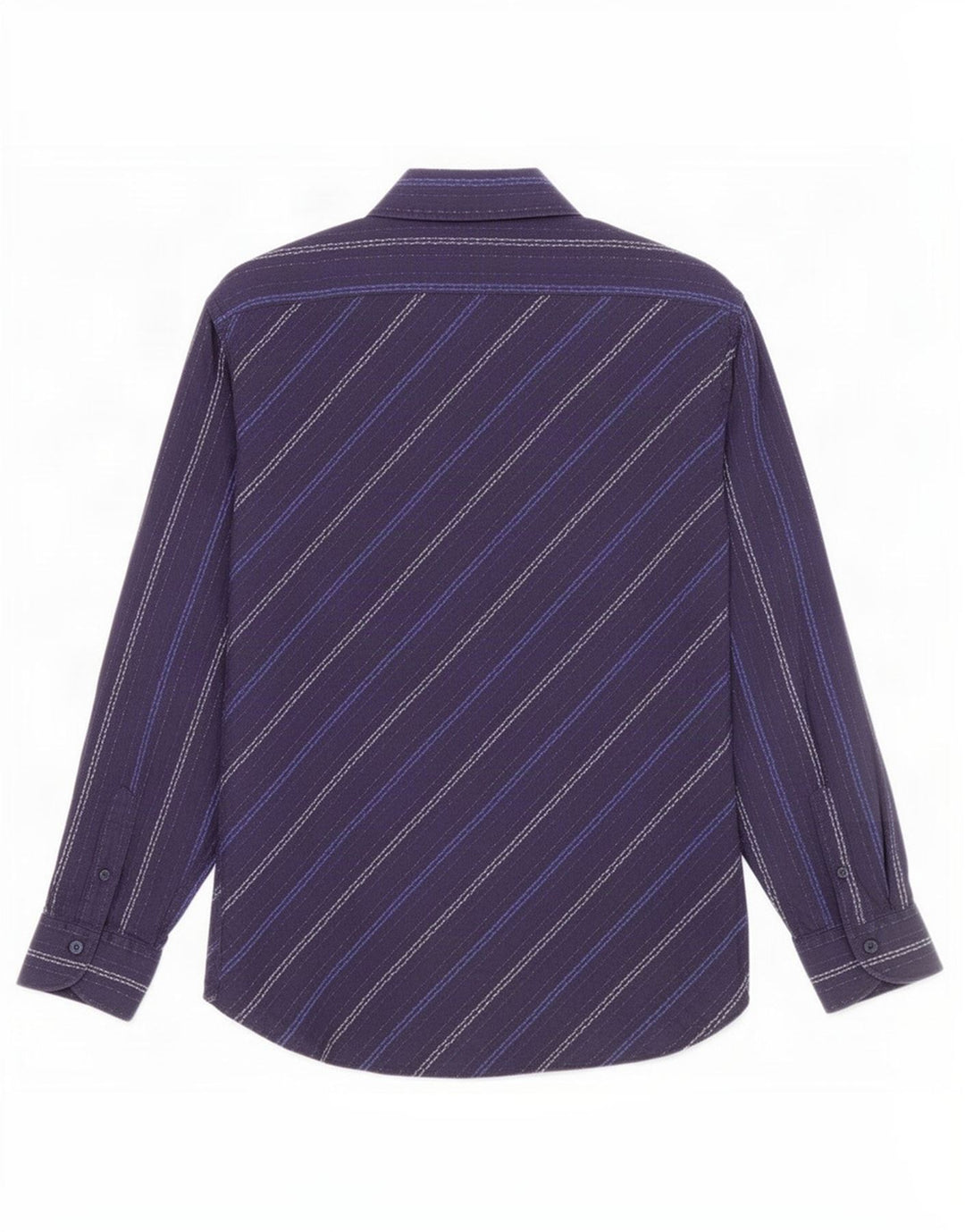 Camisa masculina Ted Baker tamanho 4 grande algodão listrado azul marinho
