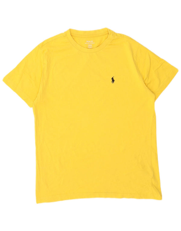 Polo Ralph Lauren Mens Custom Fit Camiseta Top Grande Algodão Amarelo