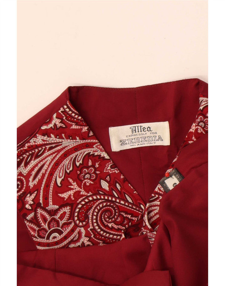 Colete masculino vintage pequeno vermelho paisley seda