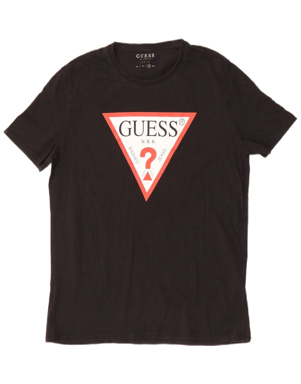 Camiseta masculina Guess Slim Fit com estampa gráfica XL preto algodão