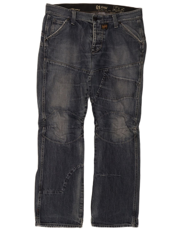 G-Star Masculino 3301 Bootcut Jeans W36 L34 Azul Algodão