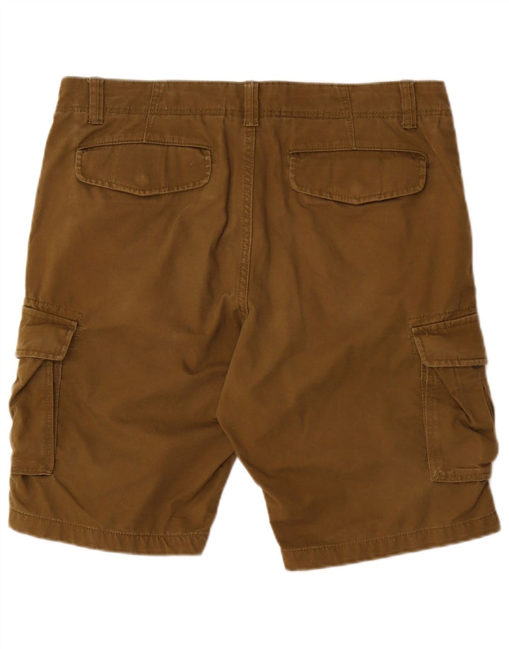 Shorts cargo masculinos selecionados grandes W36 algodão cáqui