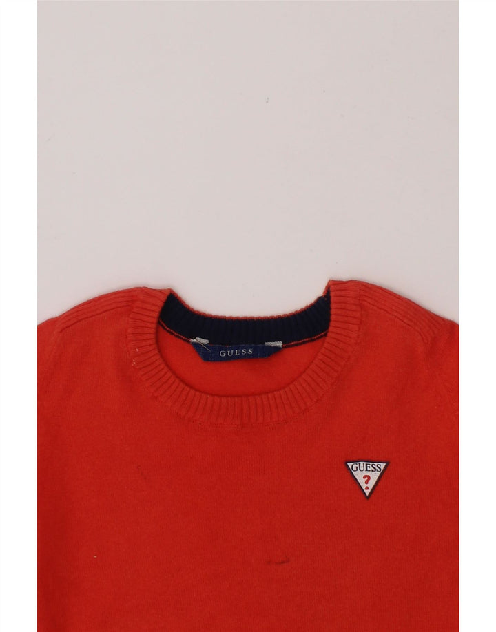 GUESS Baby Boys Boat Neck Jumper Sweater 18-24 Months Red Cotton Vintage Guess and Second-Hand Guess from Messina Hembry 