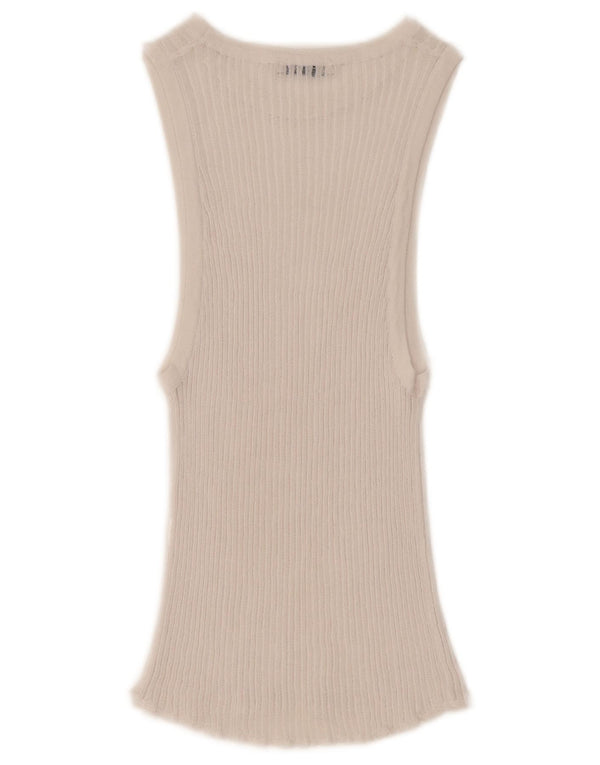 Zara Womens Vest Top UK 14 Médio Branco