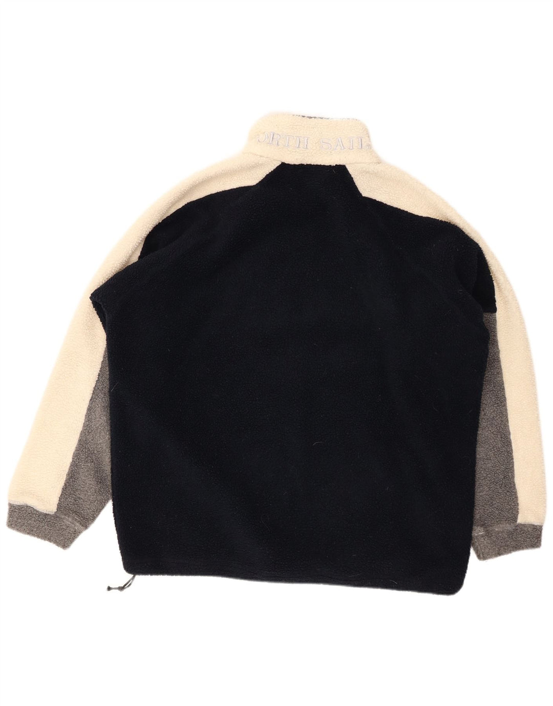 NORTH SAILS Suéter masculino de lã com gola e zíper gráfico XL azul marinho bloco colorido