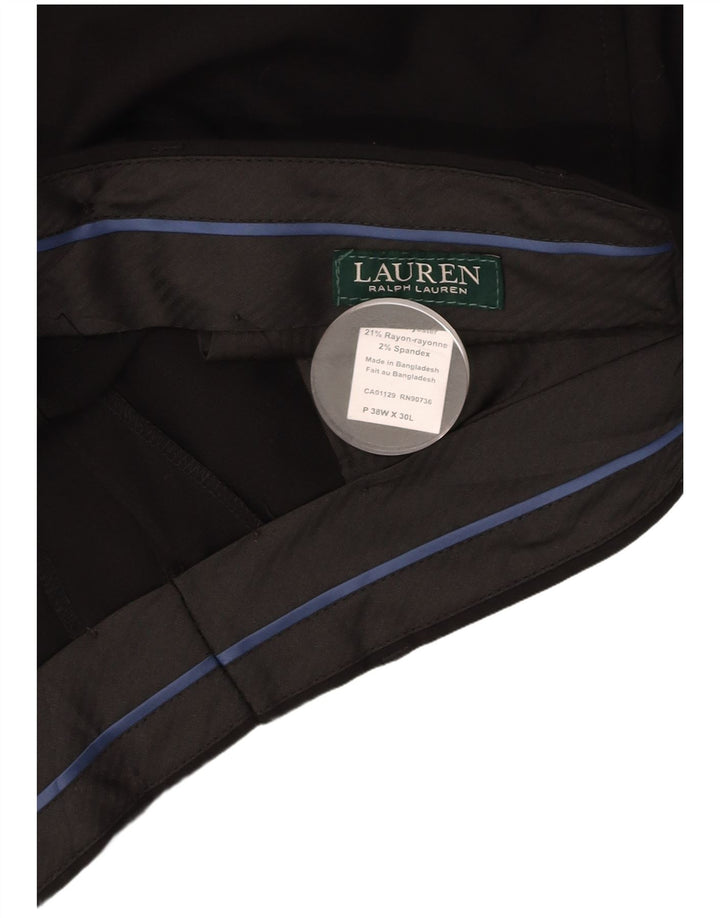 Calça masculina de terno reto RALPH LAUREN W38 L30 poliéster preto