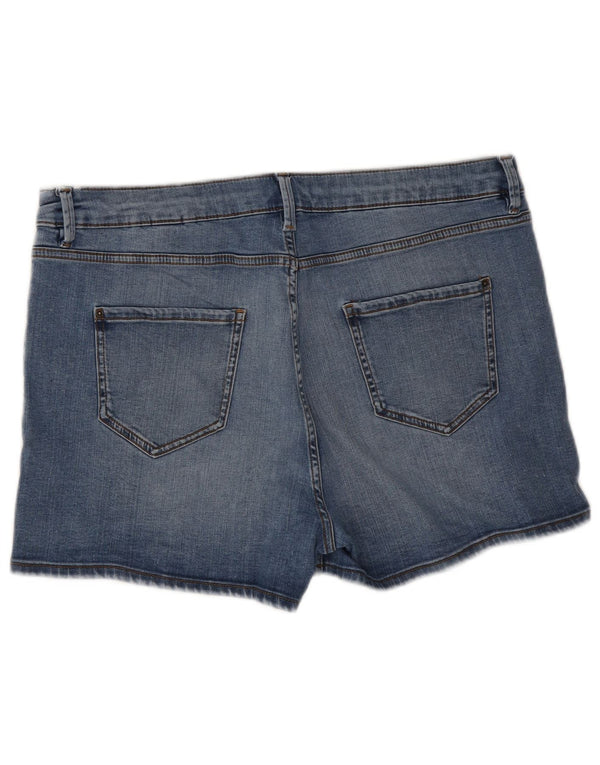 Shorts jeans feminino Marks & Spencer Reino Unido 18 XL W36 algodão azul