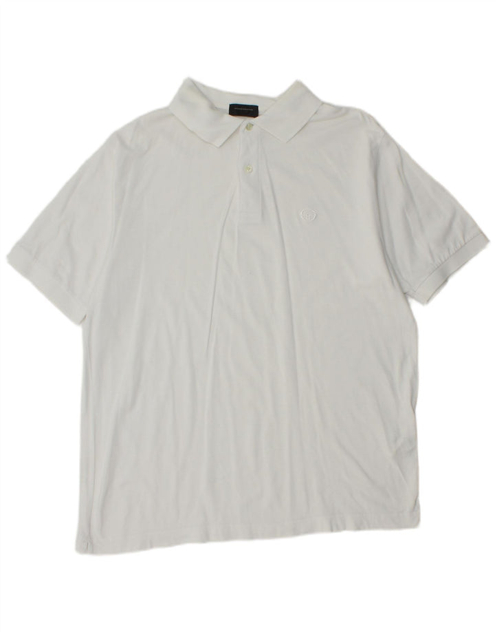 Camisa polo masculina Sergio Tacchini IT 50 algodão branco médio