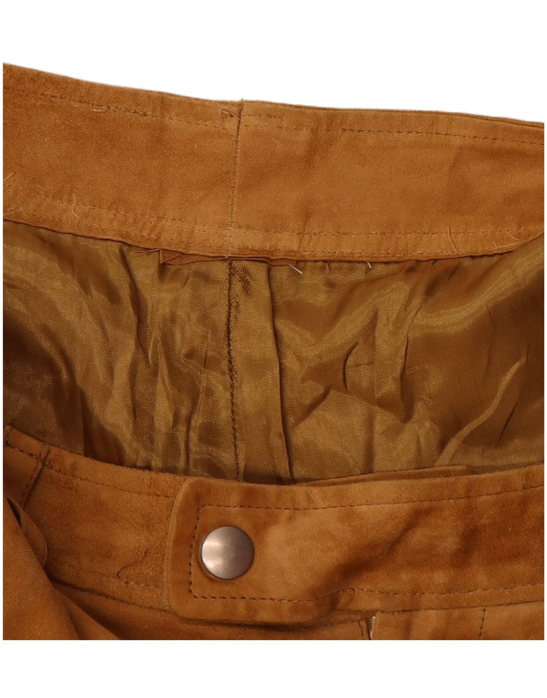 Calça cortada feminina de camurça VINTAGE W32 L25 marrom