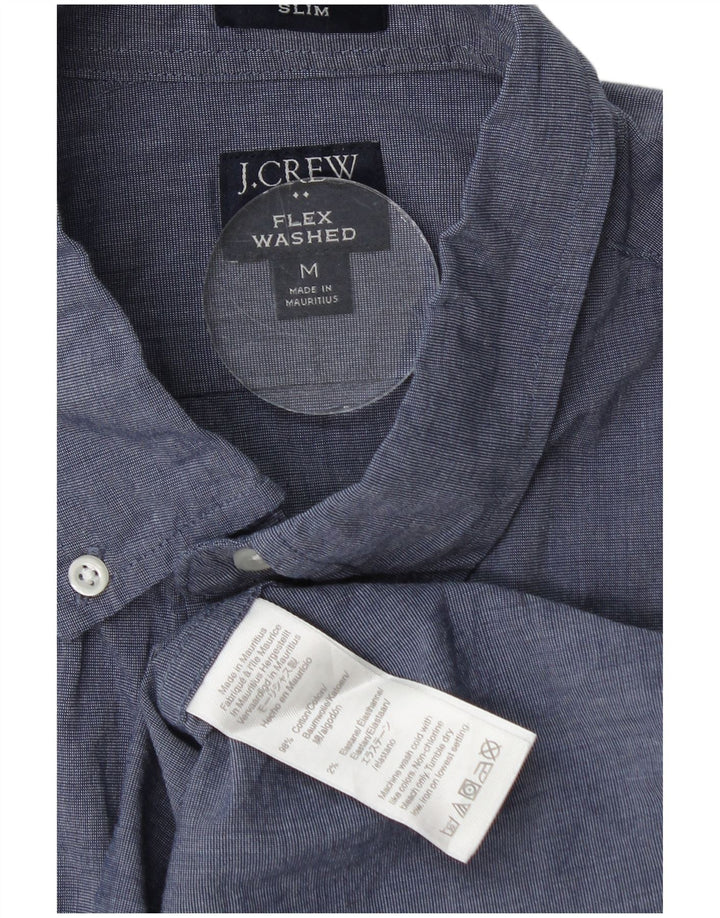 Camisa masculina slim fit J. CREW de algodão azul marinho médio
