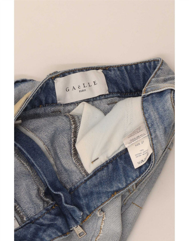 Saia jeans feminina Gaelle W27 algodão azul pequeno