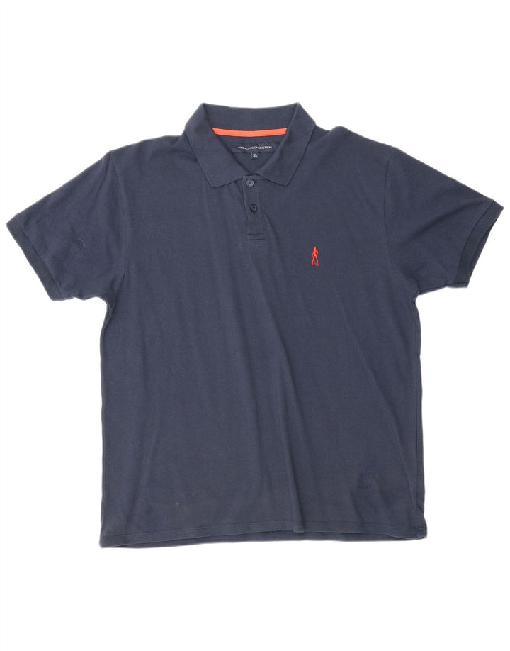 Camisa polo masculina FRENCH CONNECTION XL azul marinho algodão