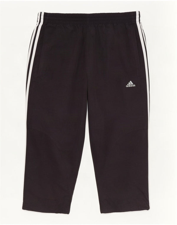 Adidas Mulheres Capri Calças De Treino UK 10 Pequeno Poliéster Preto