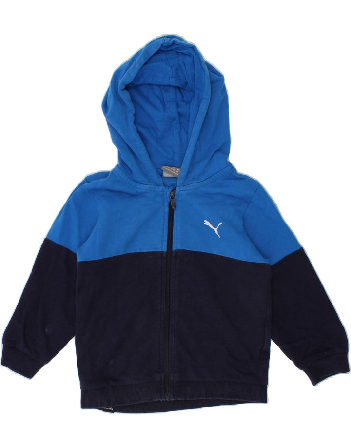 PUMA Baby Boys Zip Hoodie Sweater 9-12 Months Blue Colourblock Vintage Puma and Second-Hand Puma from Messina Hembry 