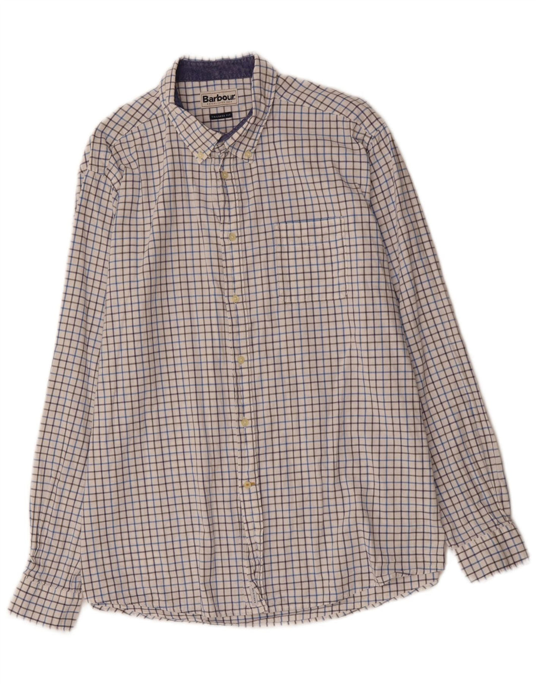 Camisa masculina sob medida BARBOUR 2XL algodão xadrez branco