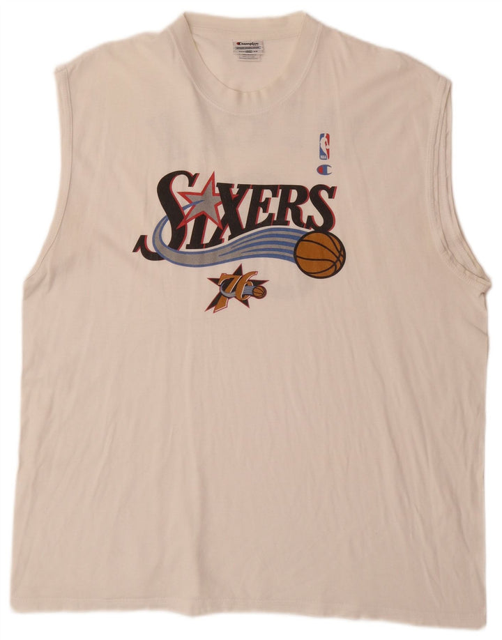 CAMPEÃO Masculino Allen Iverson Philadelphia Graphic Vest Top 2XL Off White