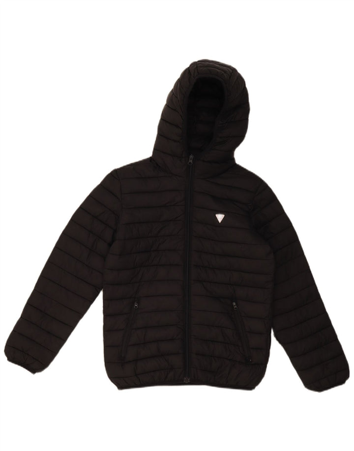 Casaco acolchoado com capuz GUESS Boys 11-12 anos preto poliéster