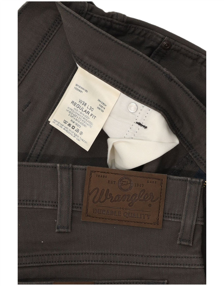 Wrangler Mens Straight Jeans W38 L30 Cinza Algodão