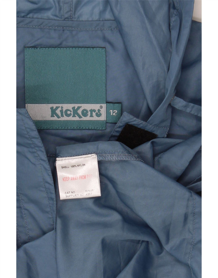 Jaqueta Kickers Boys Graphic Anorak com capuz 11-12 anos azul nylon