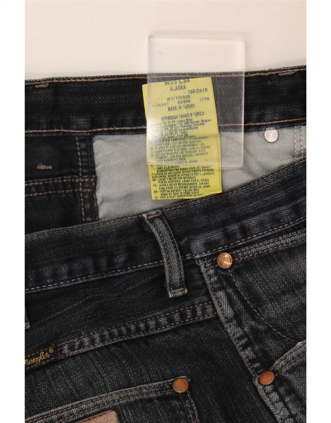 Wrangler Mens Alaska Bootcut Jeans W33 L31 Azul Marinho Algodão