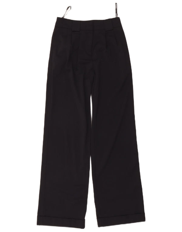 Calça feminina Topshop cintura alta com pregas Reino Unido 6 XS W28 L30 azul marinho